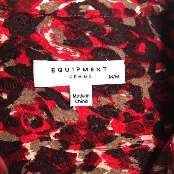 New Equipment Slim Signature Shirt Merlot Multi Print Medium - Picture 7 of 9
